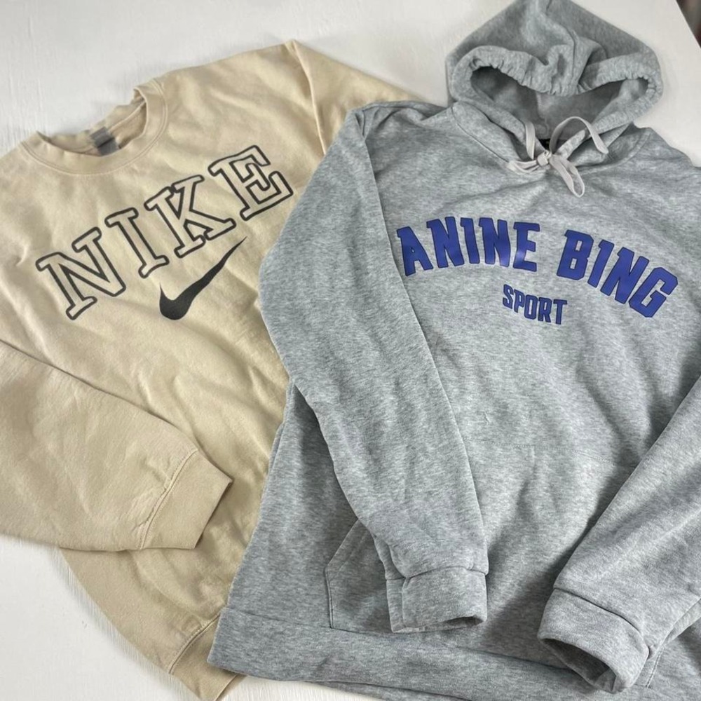 Bundle of two‎ sweatshirts Grey and cream Etsy sweatshirts crew hoodie
L XL